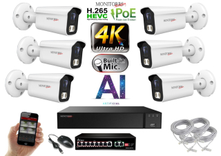 MS 4K IP 6 kamerový set se switchem 8 Mpix WTube (6378K6B)